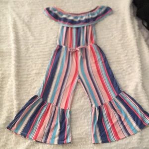 Never used! Adorable girls off shoulder jumpsuit